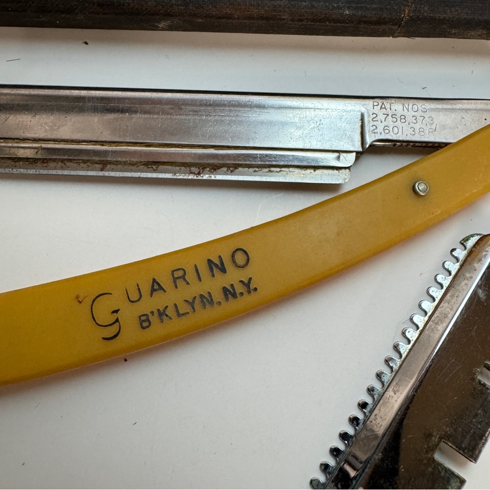 Vintage Barber Straight Razors And Thinning Tool